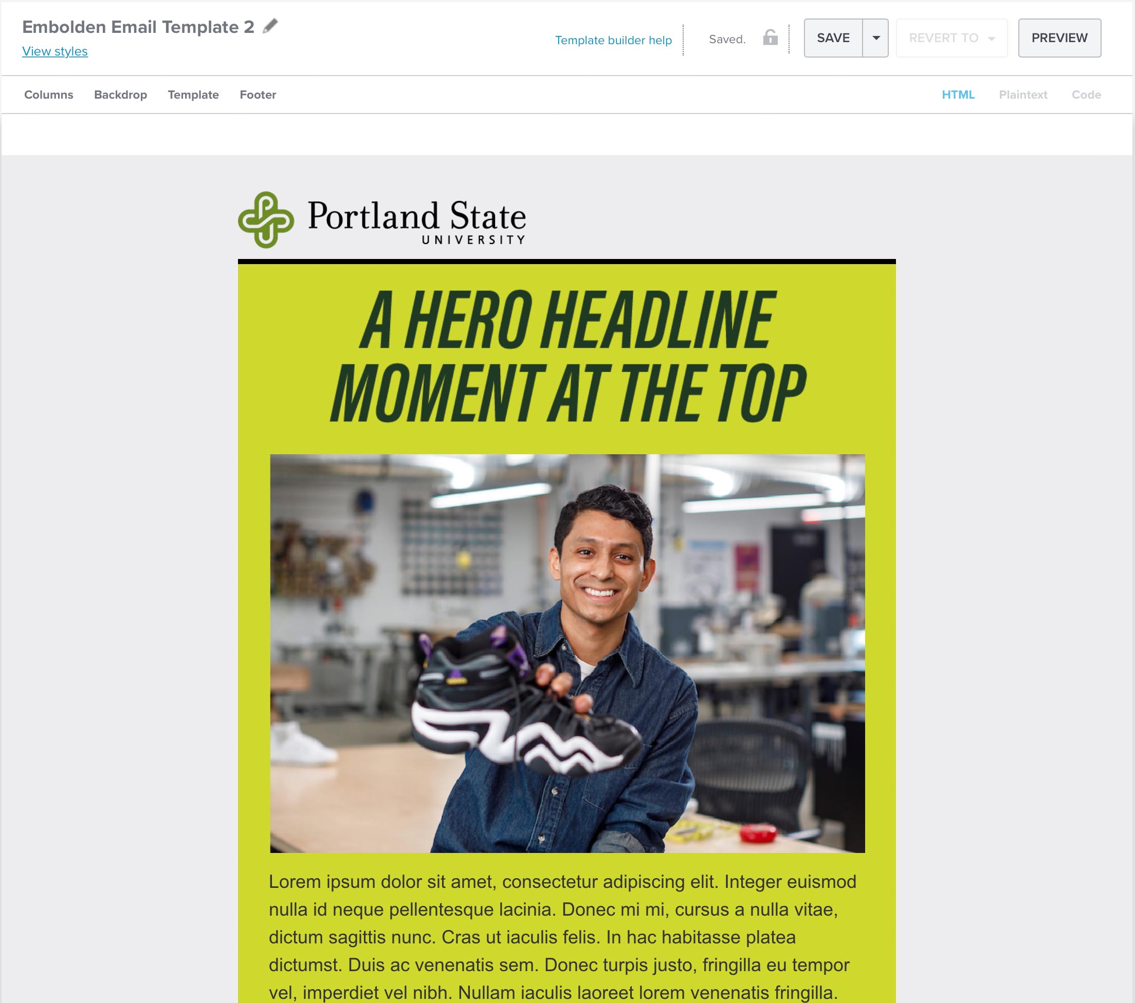 Example of Email Template